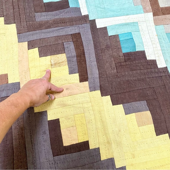 Rustic suede vibe Quilt patchwork blanket/cover up w cottagecore farmhouse vibe - Picture 11 of 14